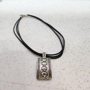 BFD-Silver Toned Rectangle Necklace